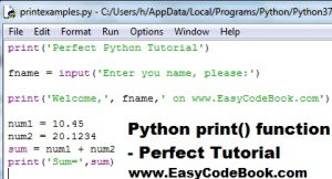 Python Print Function Printing Output Easycodebook