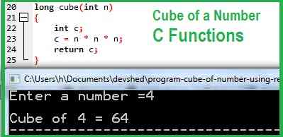 Online C Compiler, C Program to calculate Cube of a Number