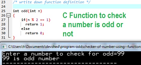 Odd Checker C Function