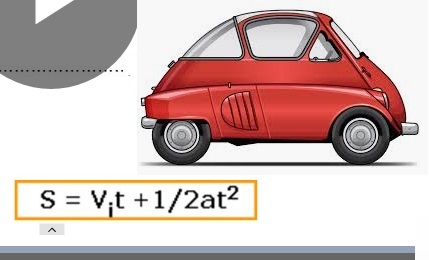 C Program to calculate distance covered by car when time, velocity and acceleration is given 