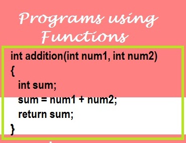 Program addition using a function in C programming