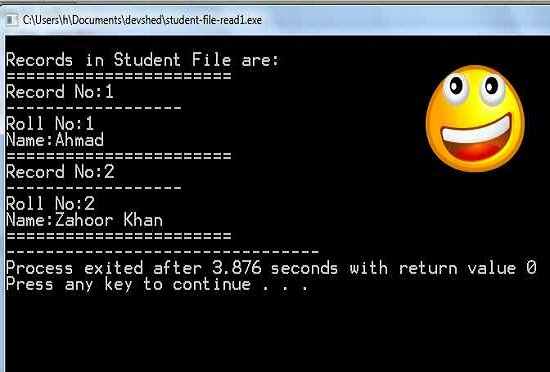 C Program to Read Records From Binary File