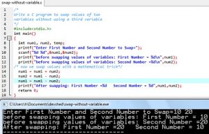 Swap Two Variable Values Without Third - EasyCodeBook.com