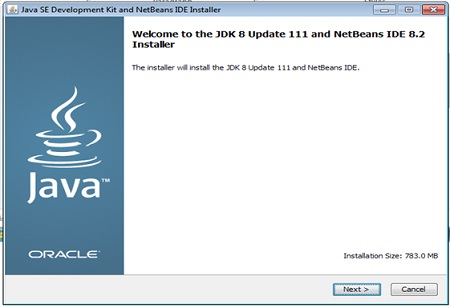 Start installation of JDK and NetBeans IDE