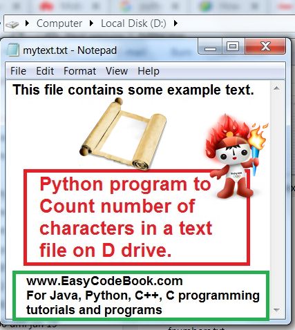 Python File Program Count Characters in Text File