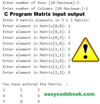 C Program Matrix Input Output