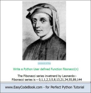 Python Program Fibonacci Series Function - EasyCodeBook.com