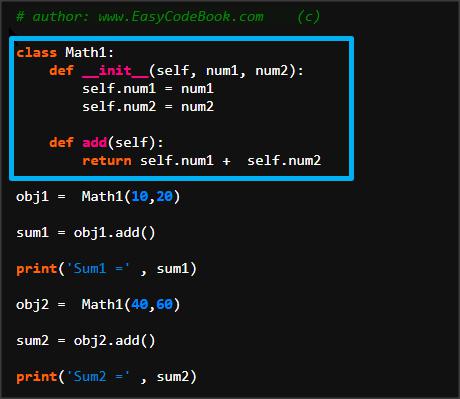 Create a New Python Class Math1 With Constructor and Methods