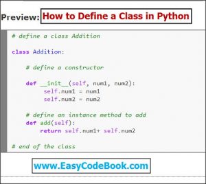 Python Class and Objects With Code Examples - EasyCodeBook.com