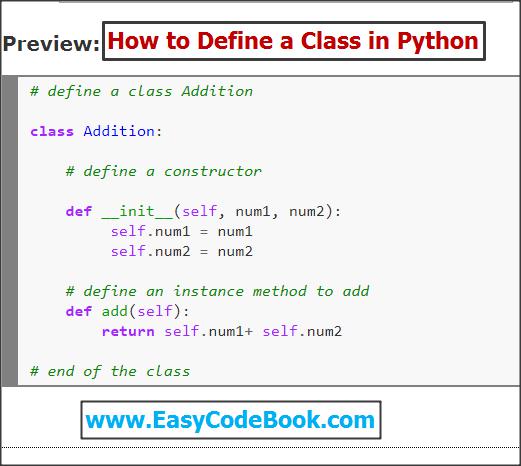 Python Class and Objects With Code Examples