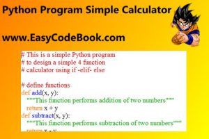 Python Simple Calculator Program | EasyCodeBook.com