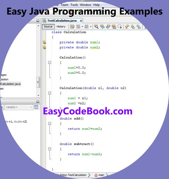 Design a New Java Calculation Class for addition and subtraction