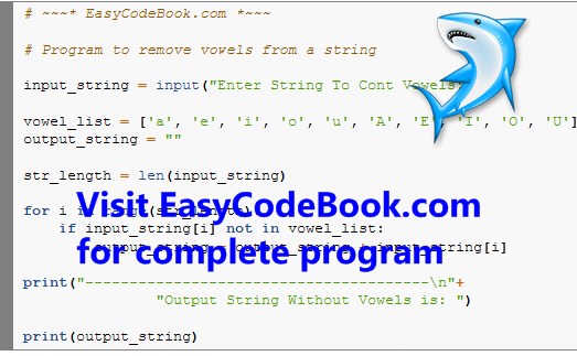 Remove Vpwels From Input String Python Programming