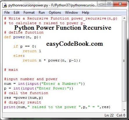 Python Power Recursive Function