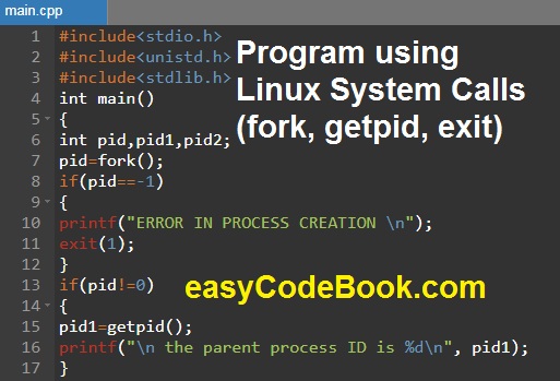 Using Linux System Calls Program fork() getpid() Operating Systems Lab