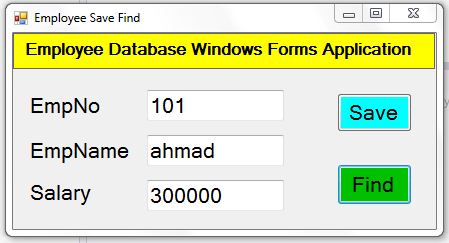 Employee Database Save Find Record