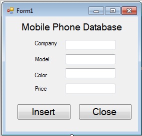 Insert Phone Record into Table Visual Programming