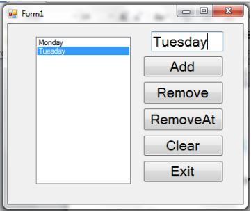 List Box Example Program Add Remove Clear Items