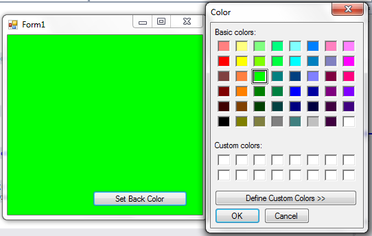 Using Color Dialog box