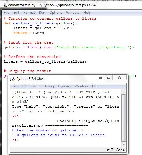 Python Program Convert Gallons To Litres Using Function