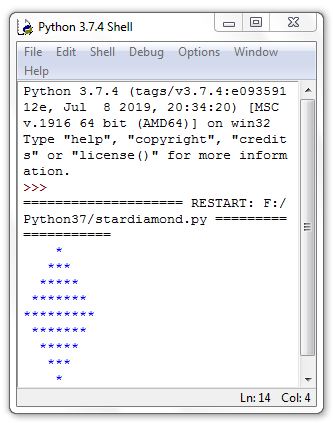 Python Program Print Star Diamond Shape