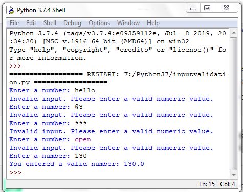 Input Validation in Python - Python Program to show number input validation. 