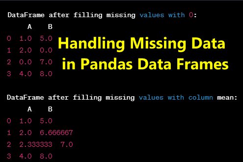 Handling missing data in Pandas data frames.